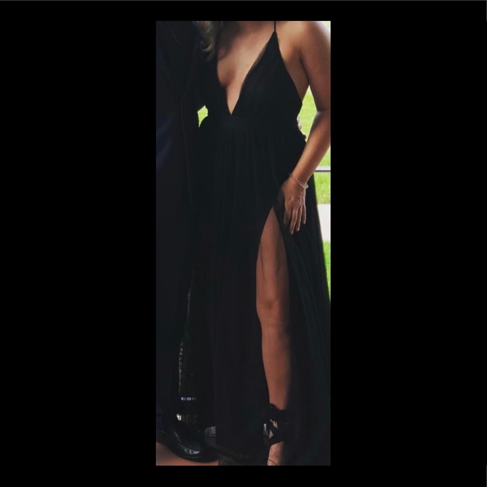 Wedding Guest Dress - Black - Floor Length